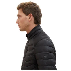 Tom Tailor Herren Jacke Hybrid Jacket Black Grey -Modebekleidungs Geschäft tom tailor hybrid jacket jacke schwarz 29999 detail seite