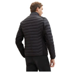 Tom Tailor Herren Jacke Hybrid Jacket Black Grey -Modebekleidungs Geschäft tom tailor hybrid jacket jacke schwarz 29999 hinten