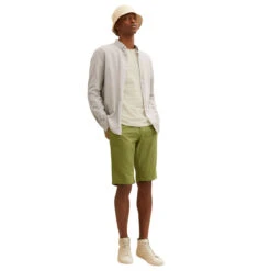 Tom Tailor Josh Baumwoll Bermuda Olive Branch Green -Modebekleidungs Geschäft tom tailor jeans josh chino bermuda olive 29003 ansicht vorne