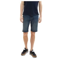 Tom Tailor Josh Jeans Bermuda Dark Blue Denim -Modebekleidungs Geschäft tom tailor jeans josh shorts blau 10120 ansicht detail