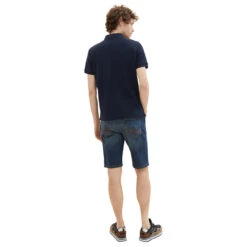 Tom Tailor Josh Jeans Bermuda Dark Blue Denim -Modebekleidungs Geschäft tom tailor jeans josh shorts blau 10120 ansicht hinten