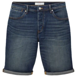 Tom Tailor Josh Jeans Bermuda Dark Blue Denim -Modebekleidungs Geschäft tom tailor jeans josh shorts blau 10120 ansicht vorne