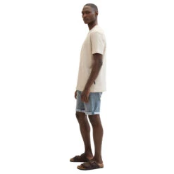 Tom Tailor Josh Jeans Bermuda Blue Grey Denim -Modebekleidungs Geschäft tom tailor jeans josh shorts blau 10160 model seite