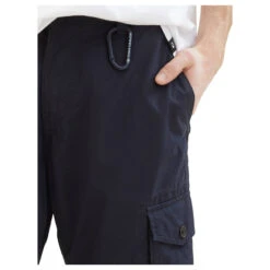 Tom Tailor Max Overknee 3/4 Cargo Baumwollhose Navy Geometric -Modebekleidungs Geschäft tom tailor jeans printed max overknee blau 34697 model detail