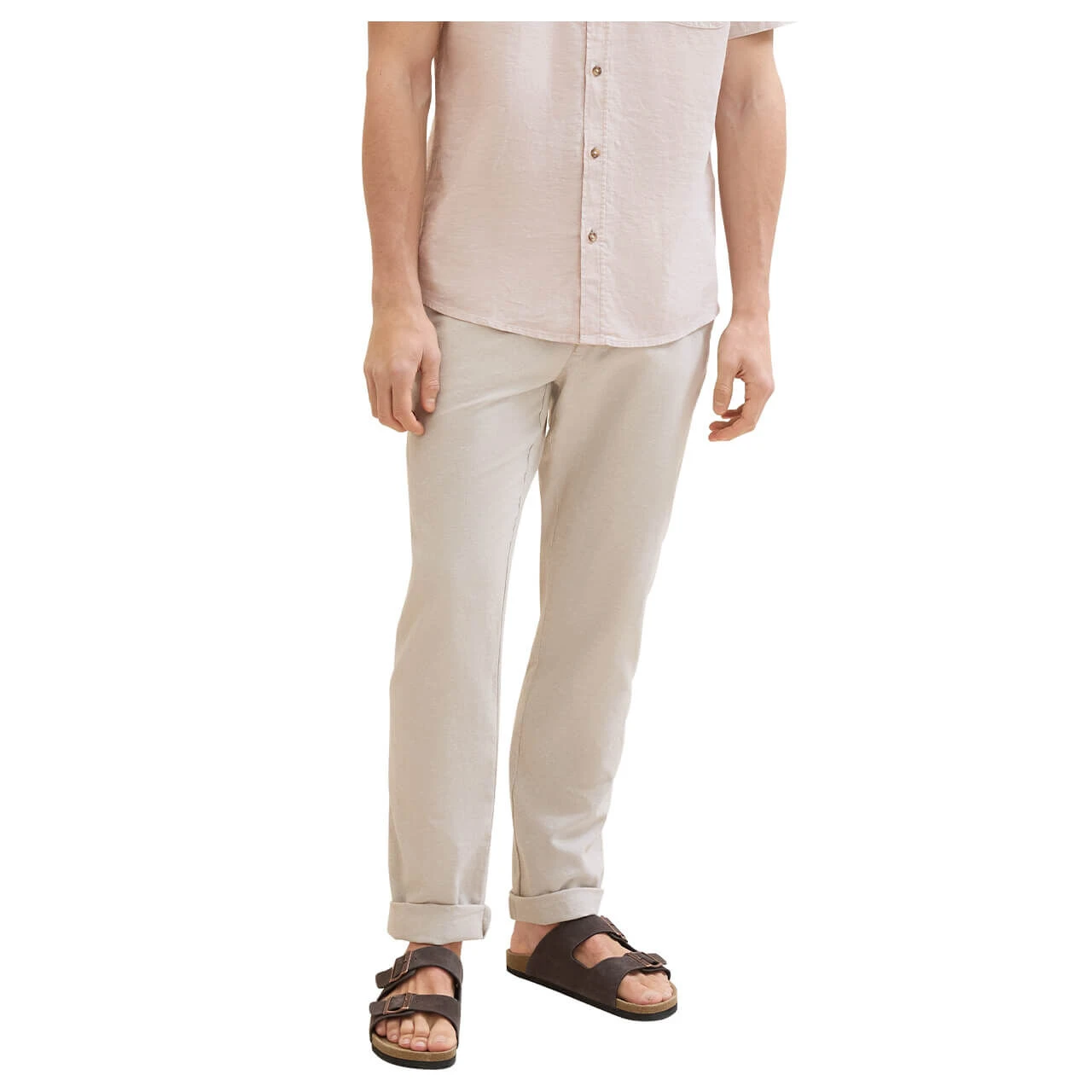 Tom Tailor Chino Leinenhose Caramel Beige Chambray 4 Tom Tailor Chino Leinenhose Caramel Beige Chambray – Bild 4