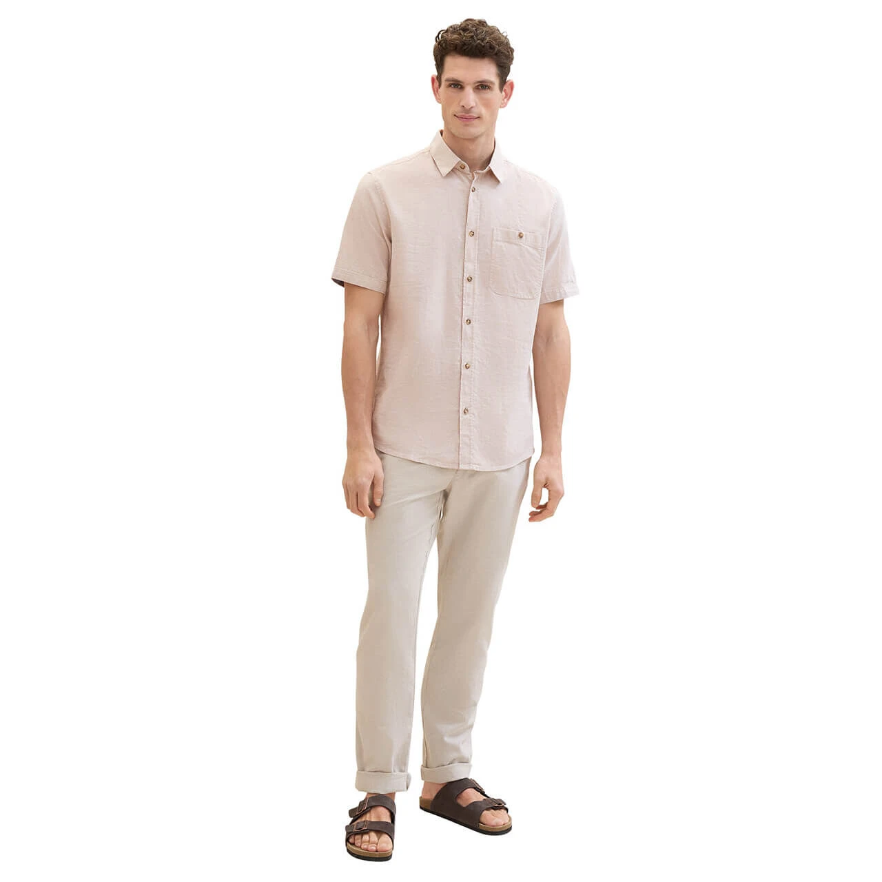 Tom Tailor Chino Leinenhose Caramel Beige Chambray 5 Tom Tailor Chino Leinenhose Caramel Beige Chambray – Bild 5