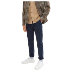 Tom Tailor Travis Chinohose Dark Ocean Blue -Modebekleidungs Geschäft tom tailor jeans slim chino blau 10668 detail hose