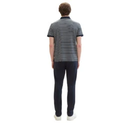 Tom Tailor Piqué Chinohose Sky Captain Blue -Modebekleidungs Geschäft tom tailor jeans slim pique chino sky captain blue 10668 model hinten