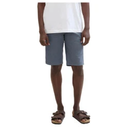 Tom Tailor Chino Baumwoll Bermuda Blue Structure Print -Modebekleidungs Geschäft tom tailor jeans slim printed chino shorts blau 34674 model detail vorne