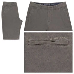 Tom Tailor Chino Baumwoll Bermuda Grey Structure Print