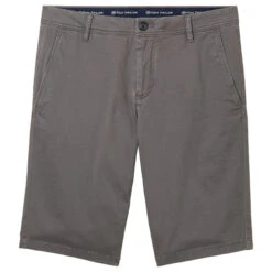 Tom Tailor Chino Baumwoll Bermuda Grey Structure Print -Modebekleidungs Geschäft tom tailor jeans slim printed chino shorts grau 34673 ansicht vorne