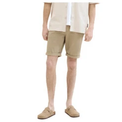 Tom Tailor Chino Baumwoll Bermuda Chinchilla Brown -Modebekleidungs Geschäft tom tailor jeans slim shino shorts braun 11018 model detail front