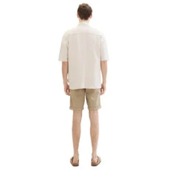 Tom Tailor Chino Baumwoll Bermuda Chinchilla Brown -Modebekleidungs Geschäft tom tailor jeans slim shino shorts braun 11018 model hinten