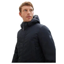 Tom Tailor Herren Jacke Arctic Parka Black Grey -Modebekleidungs Geschäft tom tailor parka schwarz 29999 vorne