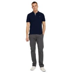 Tom Tailor Herren Piqué Poloshirt Contrast Sky Captain Blue -Modebekleidungs Geschäft tom tailor pique poloshirt sky captain blue 10668 model front