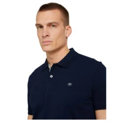 Tom Tailor Herren Piqué Poloshirt Contrast Sky Captain Blue -Modebekleidungs Geschäft tom tailor pique poloshirt sky captain blue 10668 model vorne