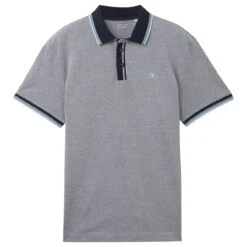 Tom Tailor Herren Piqué Poloshirt Navy White Two Tones