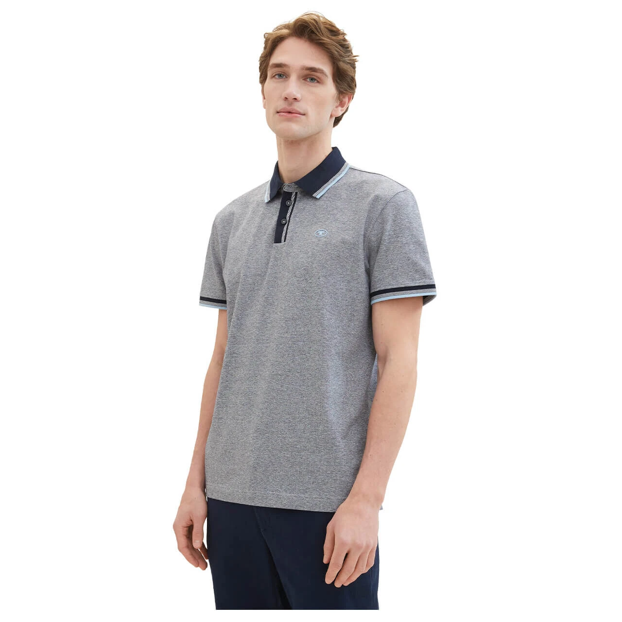 Tom Tailor Herren Piqué Poloshirt Navy White Two Tones 3 Tom Tailor Herren Piqué Poloshirt Navy White Two Tones – Bild 3
