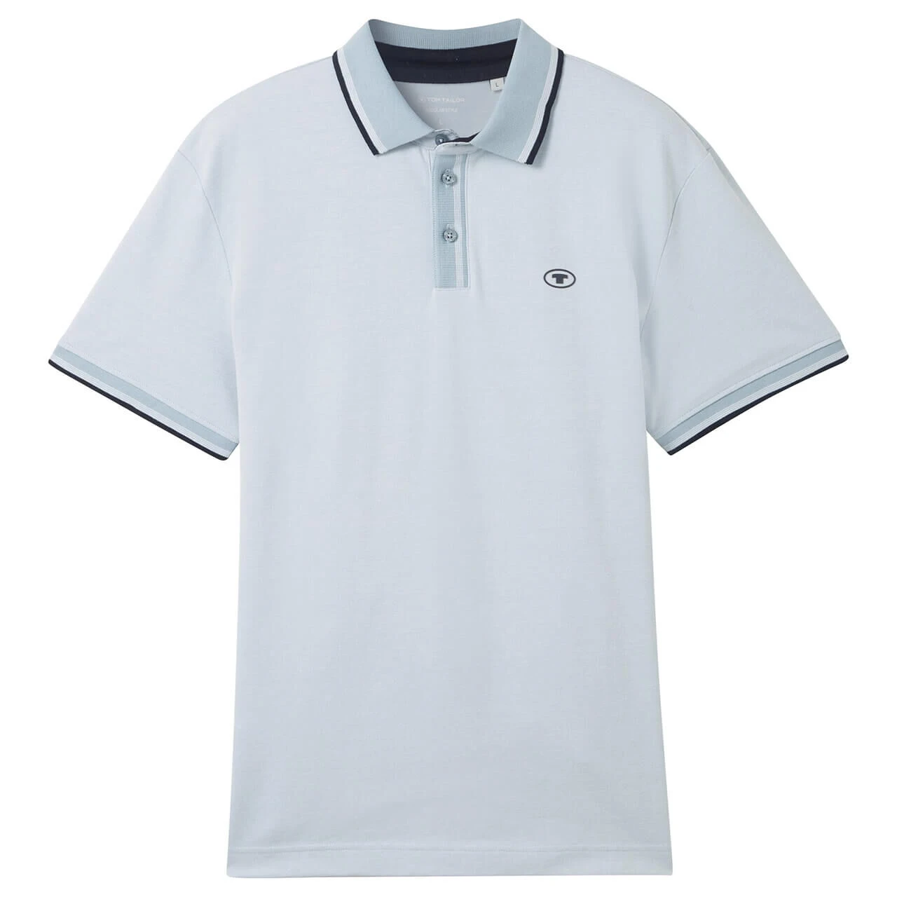 Tom Tailor Herren Piqué Poloshirt White Foggy Light Blue 1 Tom Tailor Herren Piqué Poloshirt White Foggy Light Blue