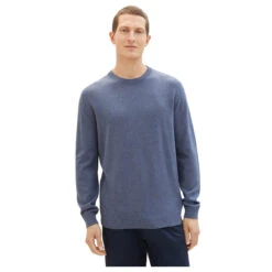 Tom Tailor Herren Pullover Basic Crewneck Vintage Indigo Blue Compact Cotton 8 Tom Tailor Herren Pullover Basic Crewneck Vintage Indigo Blue Compact Cotton -Modebekleidungs Geschäft tom tailor pullover crewneck knit blau 18964 model