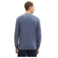 Tom Tailor Herren Pullover Basic Crewneck Vintage Indigo Blue Compact Cotton 9 Tom Tailor Herren Pullover Basic Crewneck Vintage Indigo Blue Compact Cotton -Modebekleidungs Geschäft tom tailor pullover crewneck knit blau 18964 model hinten