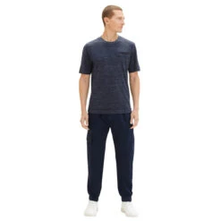 Tom Tailor Cargo Baumwollhose Sky Captain Blue -Modebekleidungs Geschäft tom tailor regular cargo blau 10668 ansicht model stehend