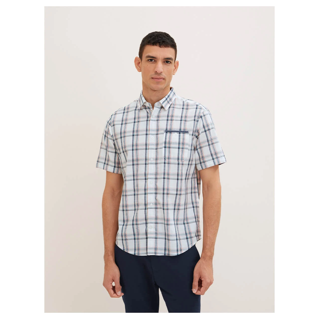 Tom Tailor 1/2 Arm Hemd Off White Checked 4 Tom Tailor 1/2 Arm Hemd Off White Checked – Bild 4