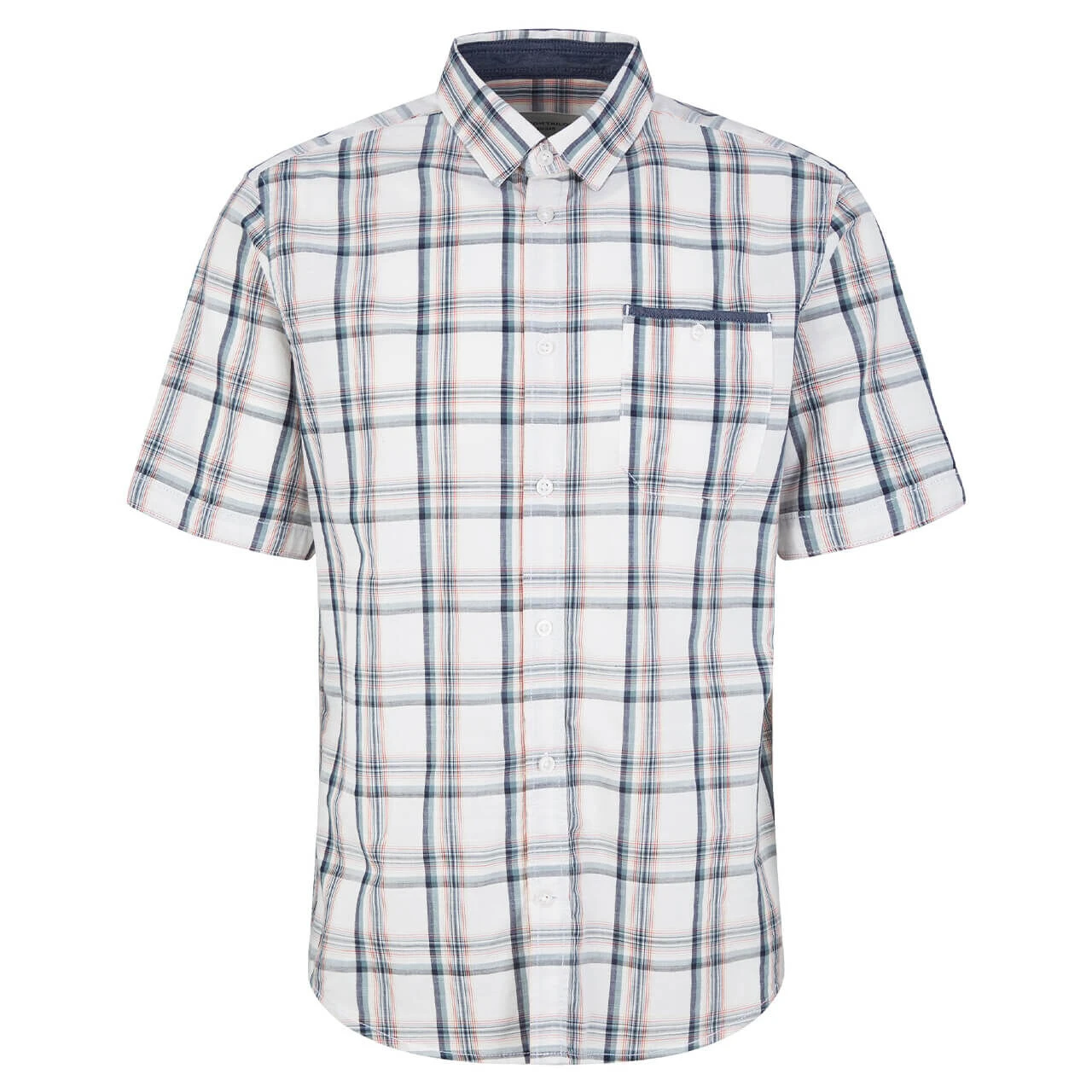 Tom Tailor 1/2 Arm Hemd Off White Checked 1 Tom Tailor 1/2 Arm Hemd Off White Checked