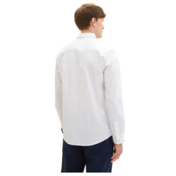 Tom Tailor Herren Hemd White -Modebekleidungs Geschäft tom tailor stretch poplin shirt hemd weiss 20000 hinten