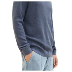 Tom Tailor Herren Structured Crewneck Knit Pullover Vintage Indigo Blue -Modebekleidungs Geschäft tom tailor structured crewneck knit strickpullover blau 18964 seite