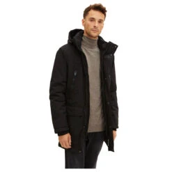 Tom Tailor Herren Jacke Technical Parka Black -Modebekleidungs Geschäft tom tailor technical parka jacke schwarz 29999 detail