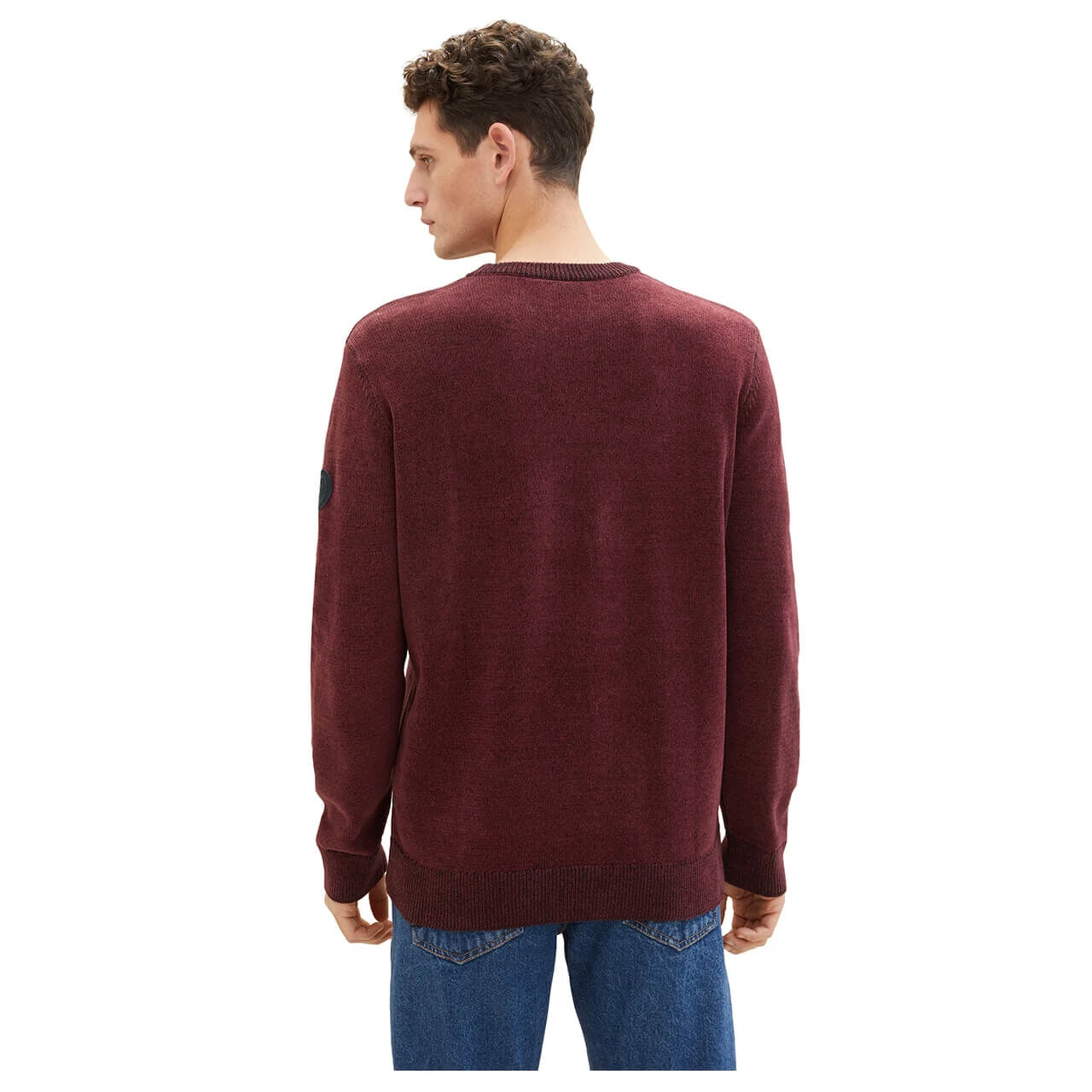 Tom Tailor Herren Pullover Twotone Effect Crewneck Knit Tawny Port Red 3 Tom Tailor Herren Pullover Twotone Effect Crewneck Knit Tawny Port Red – Bild 3