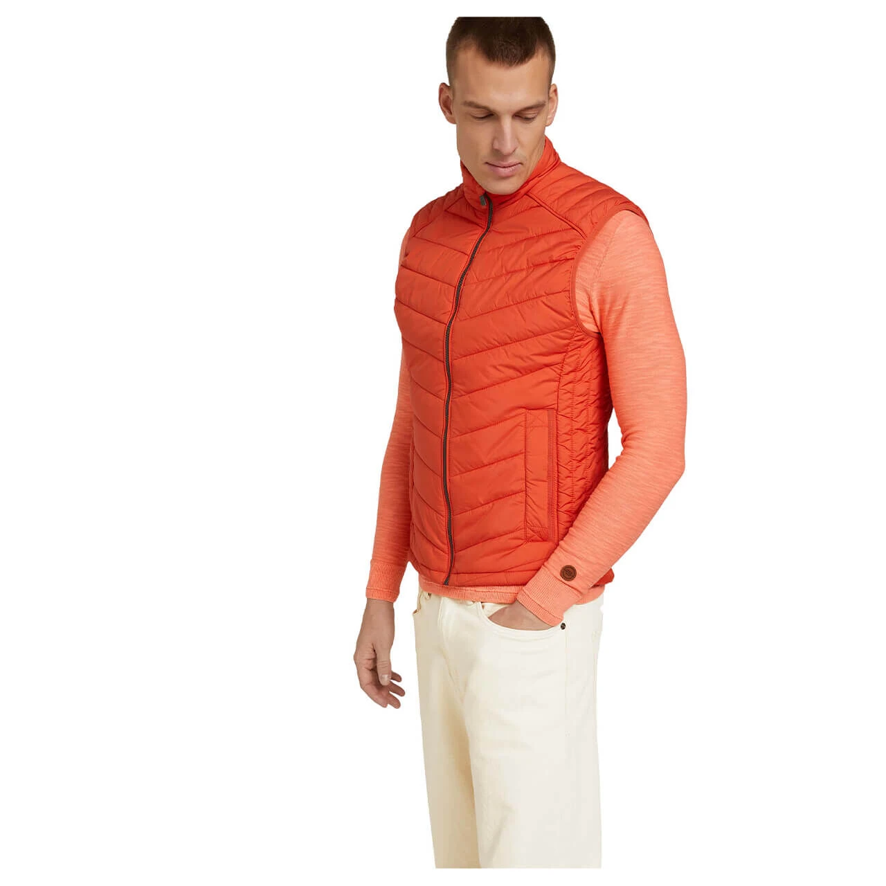 Tom Tailor Herren Weste Smart Rust Red Grey 3 Tom Tailor Herren Weste Smart Rust Red Grey – Bild 3