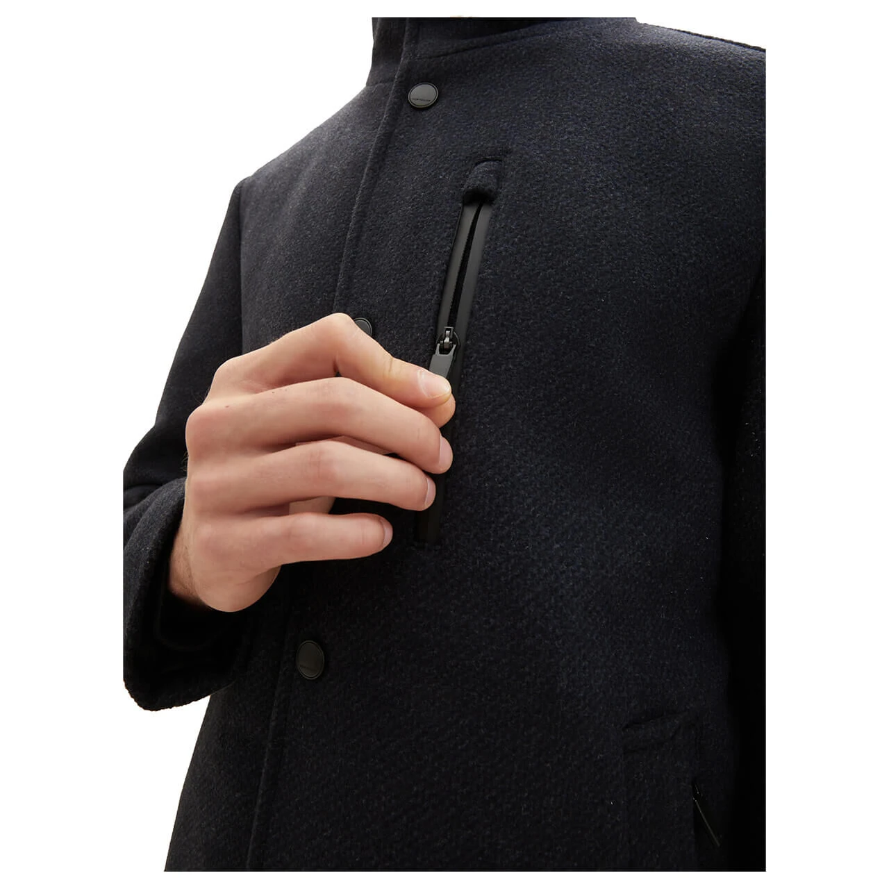 Tom Tailor Herren Mantel Wool Coat 2 In 1 Navy Blue Structure 6 Tom Tailor Herren Mantel Wool Coat 2 In 1 Navy Blue Structure – Bild 6