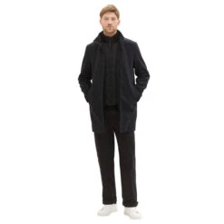 Tom Tailor Herren Mantel Wool Coat 2 In 1 Navy Blue Structure 9 Tom Tailor Herren Mantel Wool Coat 2 In 1 Navy Blue Structure -Modebekleidungs Geschäft tom tailor wool coat 2 1 wollmantel blau 24258 front