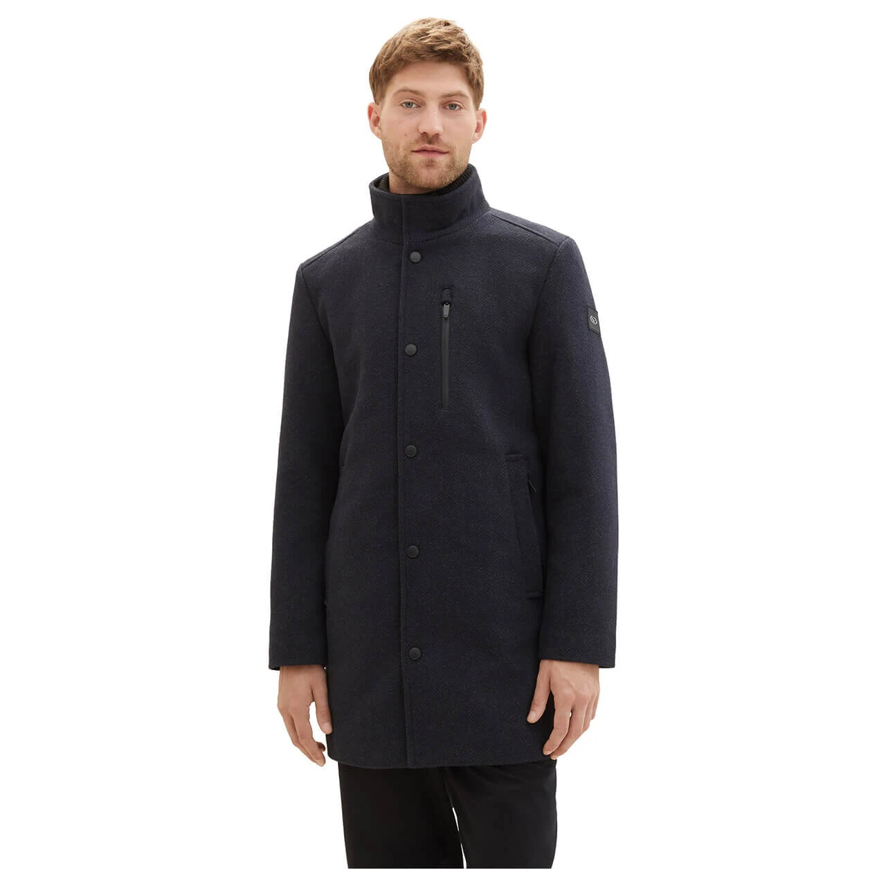 Tom Tailor Herren Mantel Wool Coat 2 In 1 Navy Blue Structure 2 Tom Tailor Herren Mantel Wool Coat 2 In 1 Navy Blue Structure – Bild 2