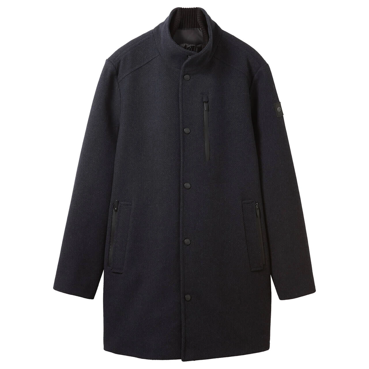 Tom Tailor Herren Mantel Wool Coat 2 In 1 Navy Blue Structure 1 Tom Tailor Herren Mantel Wool Coat 2 In 1 Navy Blue Structure
