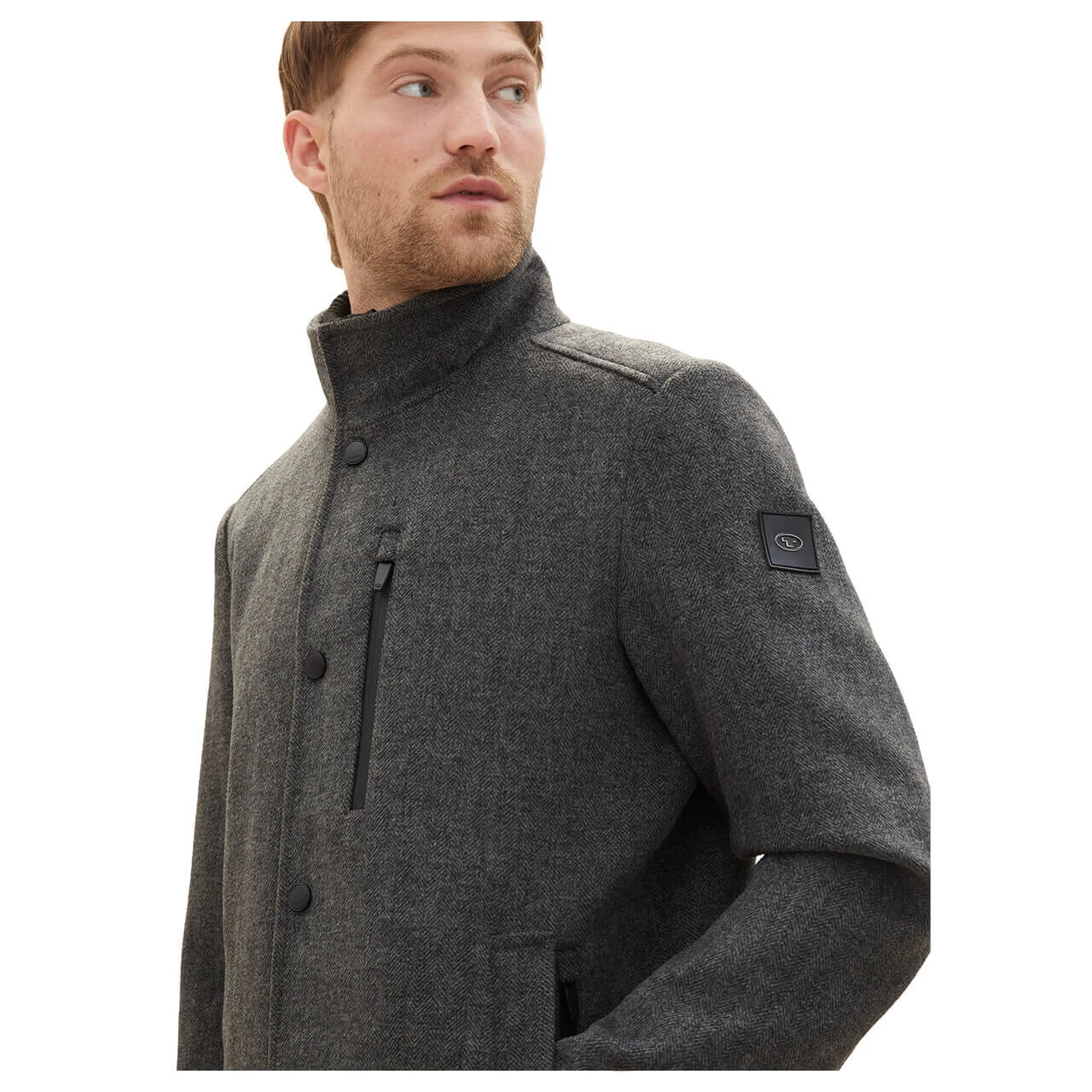 Tom Tailor Herren Mantel Wool Coat 2 In 1 Dark Grey Black Herringbone 6 Tom Tailor Herren Mantel Wool Coat 2 In 1 Dark Grey Black Herringbone – Bild 6