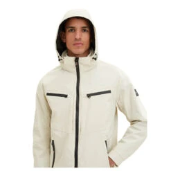 Tom Tailor Herren Jacke Beige Alfalfa -Modebekleidungs Geschäft tom taylor hooded outdoor jacket weiss 26199 ansicht oberkoerper