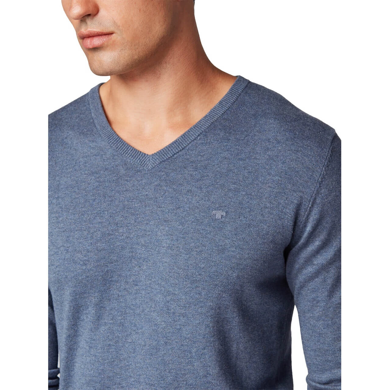 Tom Tailor Herren Pullover Basic V-neck Vintage Indigo Blue 4 Tom Tailor Herren Pullover Basic V-neck Vintage Indigo Blue – Bild 4