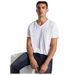 Tom Tailor Herren T-Shirts Clear White -Modebekleidungs Geschäft tomtailor tshirt double pack v neck weiss 20000 sitzend