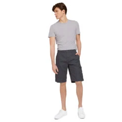 Tom Tailor Morris Cargo Baumwoll Bermuda Grey -Modebekleidungs Geschäft tomtailor twill cargo shorts 10899 ganz