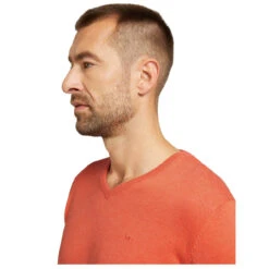 Tom Tailor Herren Pullover Basic V-neck Light Orange Peach Melange -Modebekleidungs Geschäft tomtailor v neck sweater orange 29420 seite